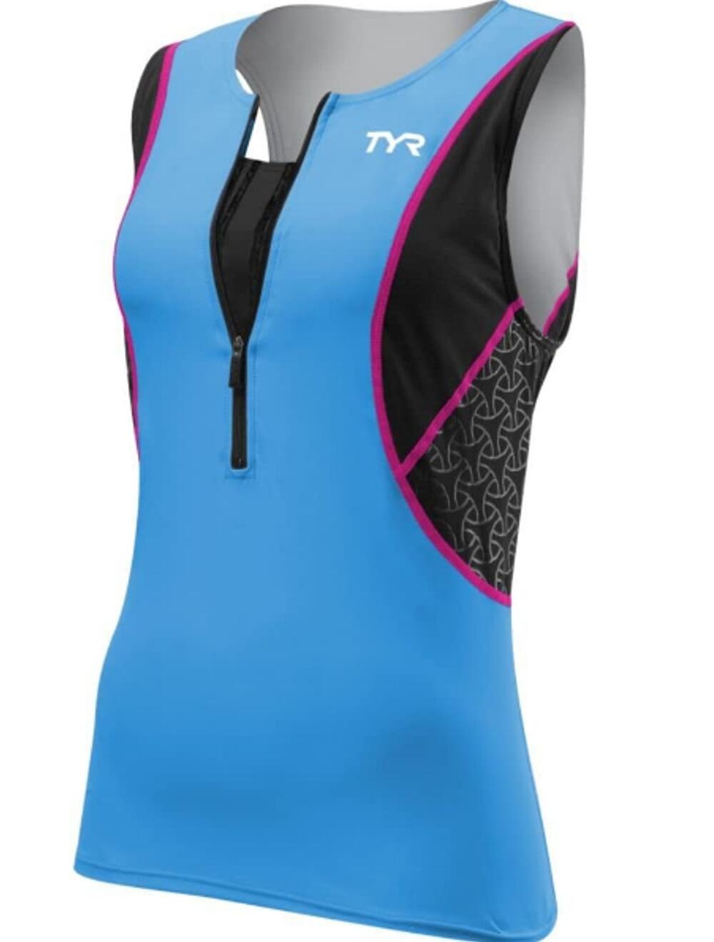 TYR Competitor Womens LOOSE Tri Singlet with Bra Top Blue Black Size XS - $65